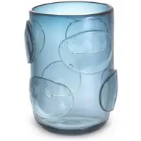Casa Padrino Luxus Deko Glas Vase Blau Ø 19 x H. 27 cm - Elegante mundgeblasene Blumenvase - Luxus Kollektion