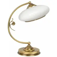 Casa Padrino Luxus Barock Tischleuchte Messing mit Patina / Weiß H. 37 cm
