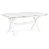 Casa Padrino Luxus Gartentisch Weiß 180-240 x 100 x H. 76 cm - Ausziehbarer Esstisch aus pulverbeschichtetem Aluminium - Luxus Garten & Terrassen Tisch - Luxus Garten & Terrassen Möbel