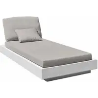 Casa Padrino Luxus Gartenliege Grau / Matt Weiß 200 x 90 x H. 60 cm - Moderne Wetterbeständige Liege - Poolliege - Garten Hotel Pool Möbel - Luxus Qualität