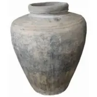 Casa Padrino Luxus Barock Terracotta Vase Antik Beige Ø 37 x H. 85 cm - Handgefertigte Antik Stil Blumenvase - Blumentopf - Pflanzentopf - Barock Deko Accessoires - Barockstil Garten Deko