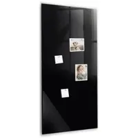 Tulup Beschreibbare Glasmagnettafel Schwarze Farbe 60x120 cm Magnettafel Büro Glas Weißer Marker Glassboard Magnetisch