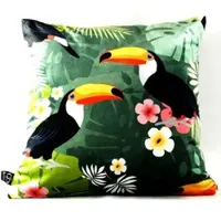Casa Padrino Luxus Deko Kissen Hawaii Tropical Mehrfarbig 45 x 45 cm - Feinster Samtstoff - Luxus Qualität