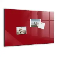 Tulup Magnetische Glastafel Rote Farbe 60x40 cm Magnettafel Mit Marker Beschreibbar Weißer Marker Magnettafel Für Termine