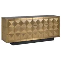 Casa Padrino Luxus Sideboard Gold / Schwarz 180 x 45 x H. 77 cm - Massivholz Schrank mit 3 Türen - Wohnzimmer Möbel - Esszimmer Möbel - Luxus Möbel - Luxus Einrichtung