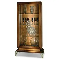 Casa Padrino Luxus Barock Vitrine mit 2 Glastüren Braun / Silber H. 201 cm - Barock Möbel - Made in Italy