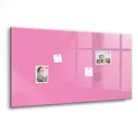 Tulup Magnettafel Beschreibbar Rosa Farbe 120x60 cm Magnettafel Küche Glas Schwarzer Marker Glastafel Magnetisch