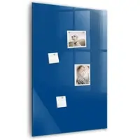 Tulup Beschreibbare Glasmagnettafel Blaue Farbe 60x90 cm Magnettafel Büro Glas Weißer Marker Glassboard Magnetisch