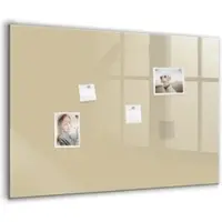 Tulup Glasmagnettafel Beschreibbar Beige 100x70 cm Magnettafel Wand Glas Schwarzer Marker Magnetisches Whiteboard Glas