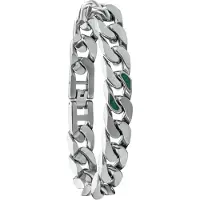 Holzkern Herrenarmband Edelstahl Bodyguards Türkis/Silberfarben