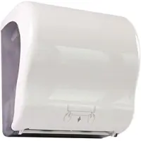 Hygoclean Handtuchspender "Autocut" aus Kunststoff Weiss 33x33.2x23 cm Rollenbreite: 18-23 cm Papierhandtuchspender für Rollen Papierhandtücher Spender