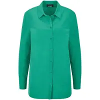Goldner Hemdbluse "Sommerbluse mit Seitenschlitz" figurschmeichelnder Schnitt