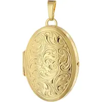 Trendor 21570 Ovaler Medaillon-Anhänger Paisley Gold auf 925 Silber 31x23 mm