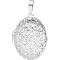 Trendor 21571 Medaillon Anhänger 925 Sterlingsilber Oval 31x23 mm