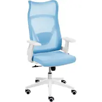 Beliani Bürostuhl Hellblau Mesh Drehbar Höhenverstellbar mit Armlehnen Heimbüro Homeoffice Modern