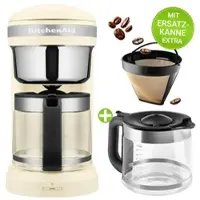 KitchenAid Kaffeemaschine 5KCM1209 Creme mit Ersatzkanne 1,7L im Sparset