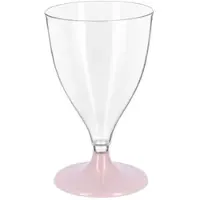 Monouso - Mehrweg Durable Weinglas aus PS Fuß Pink 200ml 2-teilig (6 Stück)