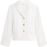 Tommy Hilfiger für Damen. WW0WW49335 Schmal geschnittener Blazer mit weißgoldenen Knöpfen (38), Lässig, Polyester
