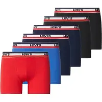 Levi's Herren Boxershorts, 6er Pack - Repeat SPW Logo Boxer Brief 6P, Cotton Stretch, ECOM