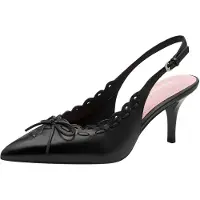 Tamaris Damen Pumps Leder Schleife Stiletto 1-29602-46, Größe:37 EU, Farbe:Schwarz