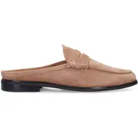 Manfield Taupefarbene Veloursleder-Loafer | Größe 43