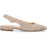 Manfield Beigefarbene Slingbacks aus Veloursleder | Größe 38