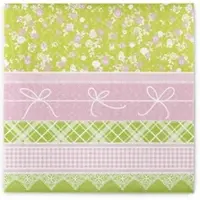 Mank Airlaid Serviette Hermine in Rosa-Lime, 40 x 40 cm, 50 Stück - Ornamente Karos