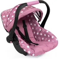 Usorteret – Deluxe Puppensitz mit Sonnendach – Pink/Gepunktet