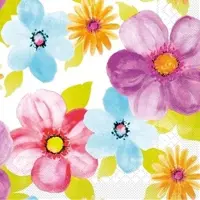 Mank Serviette aus Tissue - Design Luana, 40 x 40 cm, 100 Stück - Floral Aquarell