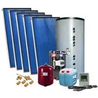 SUNEX Solarpaket AMX 2.0, Flachdachmontage 10,00m2 mit Hygienespeicher 750L, 1 WT