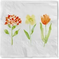 Mank Tissue Serviette Selma Frühling, 3-lagig, 33 x 33 cm, 100 Stück - - Floral Blumen