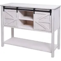 Mendler Kommode HWC-D57, Schiebetürenschrank Sideboard Schrank, Shabby-Look Vintage 81x102x34cm ~ weiß