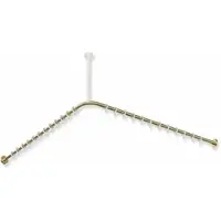 Hewi Vorhangstange des Systems 900, Edelstahl, PVD, Achsmaß 1187 x 1187 mm, kürzbar, D: 25 mm, mit 24 Vorhangringen aus POM, in Farbe CK (Messing glänzend)