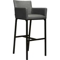 Stern Bar-Sessel Artus Aluminium schwarz matt Otdoorstoff Seidenschwarz