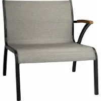 Stern Laris Lounge-Seitenelement Aluminium schwarz matt/Bezug Textilen Leinen grau