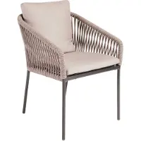 Stern Marla Stapelsessel Aluminium anthrazit Kordel salt Kissen 100% Polyacryl graubraun