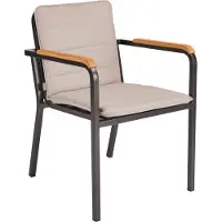 Stern Pepe Stapelsessel Aluminium Teakarmlehnen Auflage 100% Polyacryl