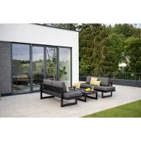 Stern New Holly Dining Loungemöbel-Set 4tlg. Aluminium Schwarz matt