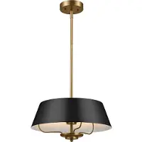 Kichler Elstead Luella Pendelleuchte E14 3-fach Schwarz und Messing