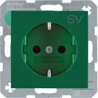Berker 47238903, Typ F, Grün, Duroplast, IP20, 250 V, 16 A