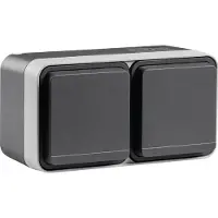 Berker 6768823515 Steckd.E-Stift 2f wg,4 Einf. AP W.1 grau
