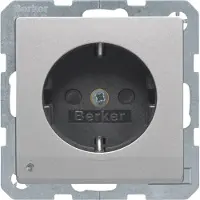 Berker Steckdose SCHUKO mit LED-Orientierungslicht Q.1/Q.3 alu samt, lackiert