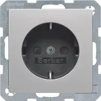 Berker Steckdose SCHUKO mit erh.BS und Schraubliftklemmen Q.1/Q.3 alu samt, lackiert