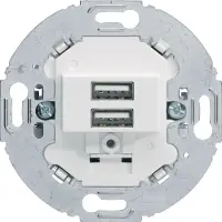 Berker USB Ladesteckdose 2fach 3.0A runder Tragring polarweiß 260219