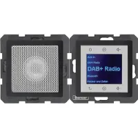 Hager Berker Q.1/Q.3/Q.7 Q.x Radio Touch podtynkowe DAB+ Bluetooth mit Lautsprecher anthrazit aksamit 30806086