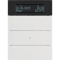 Hager KNX Tastsensor 3-fach mit Temperaturregler und Display B.IQ polarweiß, matt, Tasten, Weiß, 88,5 mm, 119,6 mm, 1 Stück(e)