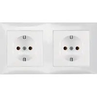 Berker BER S1 Schuko Kombi mit 47208989 Rahmen 2fach polarweiss glänzend