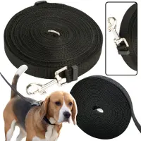 Lean Toys Leantoys Lange Trainingsleine mit Befestigungsgurtband Schwarz 5m