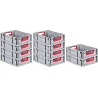 Proregal 5x Eurobox NextGen Color | HxBxT 12x30x40cm | 11 Liter | Griffe grün offen | Glatter Boden | Eurobehälter