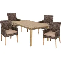 Garden Pleasure Sitzgruppe Norvell/Visalia, schwarz Kunststoff, Metall, 5-teilig